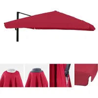 Mendler Ersatz-Bezug für Luxus-Ampelschirm HWC-A96 mit Flap, Sonnenschirmbezug, 3x4m (Ø5m) Polyester bordeaux