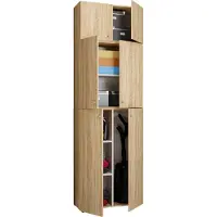 VCM Mehrzweckschrank "Holz Besenschrank Staubsauger Putzschrank Lona A", braun (sonoma, eiche), B:70cm T:39cm, Obermaterial: 100% Holz Wood., Schränke, Mehrzweckschrank