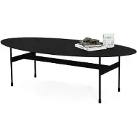 Spinder Design MIRA OVAL Couchtisch, Stahl, modern, minimalistisch, schwarz 120x39x35 cm
