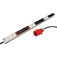 Bachmann EFB 691785 Steckdosenleiste vertikal 18 x C13, 3-phasig, Stecker CEE 16 A rot