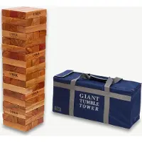 Ubergames Stapelturmspiel aus exklusiv Hartholz - 21 KG - Lackiert - bis zu 160+ cm hoch - ECO India - In Luxus-Tragetasche