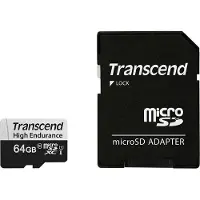 Transcend microSDXC 350V 64GB, 64 GB, MicroSDXC, Klasse 10, NAND, 95 MB/s, 45 MB/s