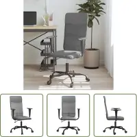 The Living Store Bürostuhl Höhenverstellbar Grau Netzstoff und Kunstleder