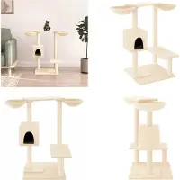 vidaXL Kratzbaum mit Kratzsäulen Creme 82 cm - Kratzbaum - Kratzbäume - Katzenturm - Katzenmöbel