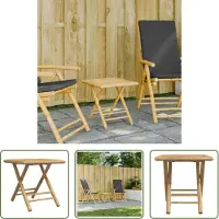 The Living Store Gartentisch Klappbar 45x45x45 cm Bambus