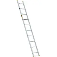 Drabest | Leiter - 10 Stufen, Tragfähigkeit 150kg - Alu Leiter, Dachleiter, Anlegeleiter, Anti-Rutsch-Füße