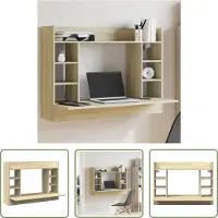 The Living Store Wand-Schreibtisch Sonoma Eiche 105x48x75 cm Holzwerkstoff