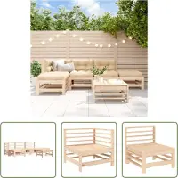 The Living Store 6-tlg. Garten-Lounge-Set Massivholz Kiefer