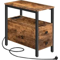 Sonstiges Beistelltisch mit Ladestation und Schubladen, USB-Anschluss, Steckdose