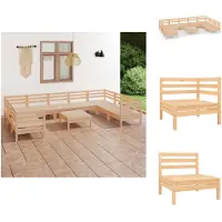 vidaXL 10-tlg. Garten-Lounge-Set Massivholz Kiefer - Gartenmöbel-Sets