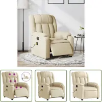 The Living Store Massagesessel Elektrisch Creme Stoff