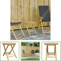 The Living Store Gartentisch Klappbar Ø45x45 cm Bambus