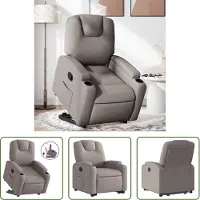 The Living Store Relaxsessel mit Aufstehhilfe Taupe Stoff