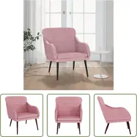 The Living Store Sessel Rosa 63x76x80 cm Samt