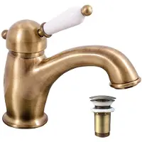 RAV copy of LABE Waschtischarmatur in Chrom, Gold oder Messing SLEZAK Ihre Wahl: Mit Siphon,
