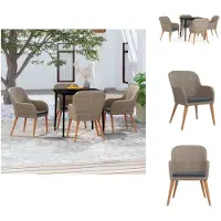 vidaXL 5-tlg. Garten-Essgruppe mit Kissen Braun - Gartenmöbel-Sets