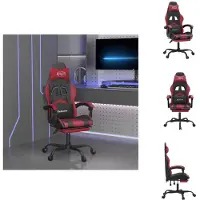 vidaXL Gaming-Stuhl mit Fußstütze Schwarz und Weinrot Kunstleder - Gaming-Sessel