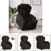 The Living Store Relaxsessel mit Aufstehhilfe Elektrisch Dunkelbraun Stoff