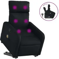 Syfax Massagesessel mit Aufstehhilfe Schwarz Kunstleder