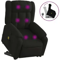 Syfax Massagesessel mit Aufstehhilfe Schwarz Stoff