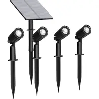 Enovalite LED Solar-Gartenstrahler 200 lm warmweiß schwarz IP54 dimmbar