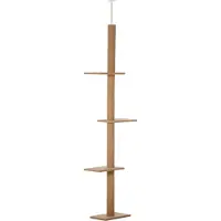 Fortuna Lai Höhenverstellbarer Kratzbaum Kletterbaum für Katzen Spielbaum Hellbraun 43x27x228-260cm für aktives Spielen & Entspannen