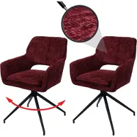 Mendler Einzelstück | 2er-Set Esszimmerstuhl HWC-N74, Küchenstuhl, drehbar Auto-Return, Stoff Chenille (490g