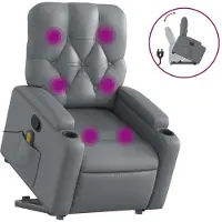 Sonstiges Massagesessel mit Aufstehhilfe Grau Kunstleder
