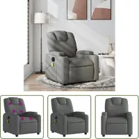 The Living Store Massagesessel Dunkelgrau Stoff