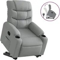 Sonstiges Relaxsessel mit Aufstehhilfe Hellgrau Stoff