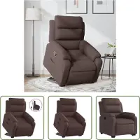 The Living Store Relaxsessel mit Aufstehhilfe Dunkelbraun Stoff