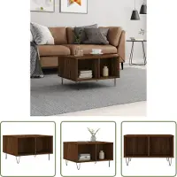 The Living Store Couchtisch Braun Eichen-Optik 60x50x36,5 cm Holzwerkstoff