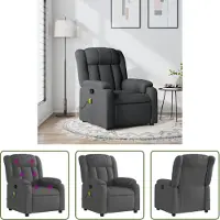 The Living Store Massagesessel Dunkelgrau Stoff