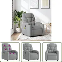 The Living Store Massagesessel Hellgrau Stoff