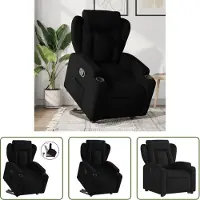 The Living Store Relaxsessel mit Aufstehhilfe Schwarz Stoff