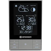 Bresser Optics ClimateTemp NDV, Anthrazit, Metallisch, Silber, Innen-Hygrometer, Innen-Thermometer, Außen-Hygrometer, Außen-Thermometer, Hygrometer, Thermometer, 433 MHz, LCD, DC / Batterie