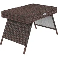 Northio Rattan Gartentisch Klapptisch Wetterfest Braun 60X41X41Cm