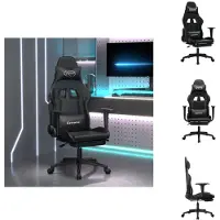 vidaXL Gaming-Stuhl mit Fußstütze Schwarz Kunstleder - Gaming-Sessel