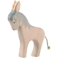 Ostheimer Handgefertigte Holzfigur Esel, stehend, 12 cm hoch, ab 3 Jahren