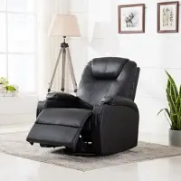 The Living Store Massage-Schaukelsessel Schwarz Kunstleder