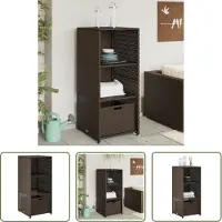 The Living Store Gartenschrank Braun 50x55x115 cm Poly Rattan