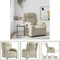 The Living Store Relaxsessel Creme Kunstleder