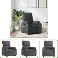The Living Store Massagesessel Dunkelgrau Stoff
