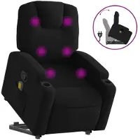 Syfax Massagesessel mit Aufstehhilfe Schwarz Stoff