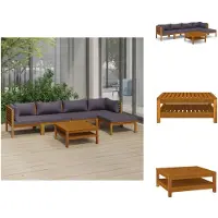vidaXL 6-tlg. Garten-Lounge-Set mit Auflage Massivholz Akazie - Gartenmöbel-Sets