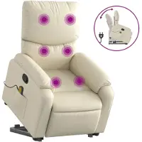 Sonstiges Massagesessel mit Aufstehhilfe Creme Kunstleder