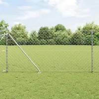 Syfax Maschendrahtzaun mit Stacheln 25 x 1 m Verzinkter Stahl Silber