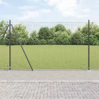 Syfax Geschweißter Drahtzaun mit Betonsockel 10 x 1,4 m Grau Netz