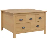Syfax Couchtisch mit Schubladen HILL Honigbraun 79,5 x 79,5 x 49 cm