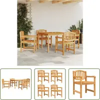 The Living Store 5-tlg. Garten-Essgruppe Massivholz Teak